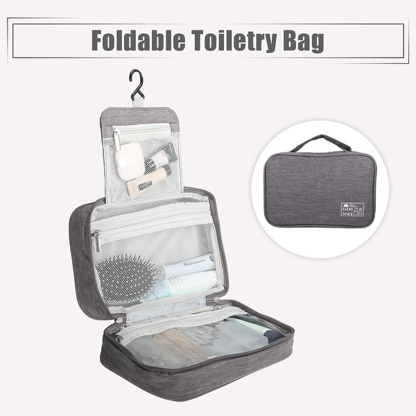 Travel Toiletry Bag Hanging Makeup Bag Foldable Cosmetic Bag Organizer - 9.84"x6.50"x3.15" - Bed Bath & Beyond - 42474191 Travel Toiletry Bag Hanging Makeup Bag Foldable Cosmetic Bag Organizer - 9.84"x6.50"x3.15" - Bed Bath & Beyond - 42474191
