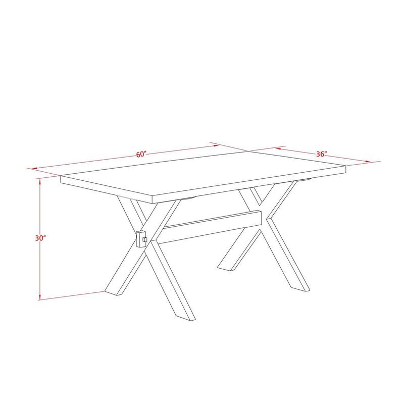 HomeStock 5-Piece Rectangle Natural Oak Finish Solid Wood Top Dining Table with 4 Parson Chair with Lattice Back