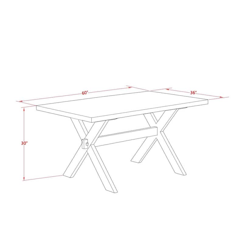 HomeStock 7-Pc Rectangle Natural Oak Finish Solid Wood Top Dining Table with 6 Chairs