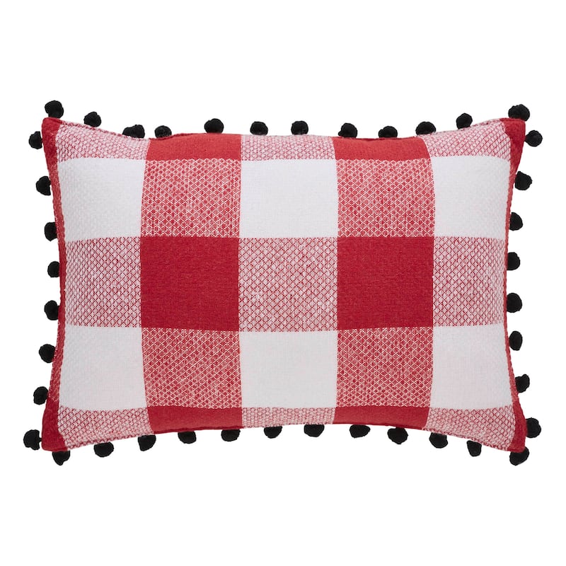 Annie Red Check To All A Good Night Pillow 9.5x14