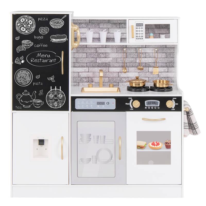 Pretend Play Kitchen with Utensils for Kids Aged 3+ - 36" x 12" x 39"