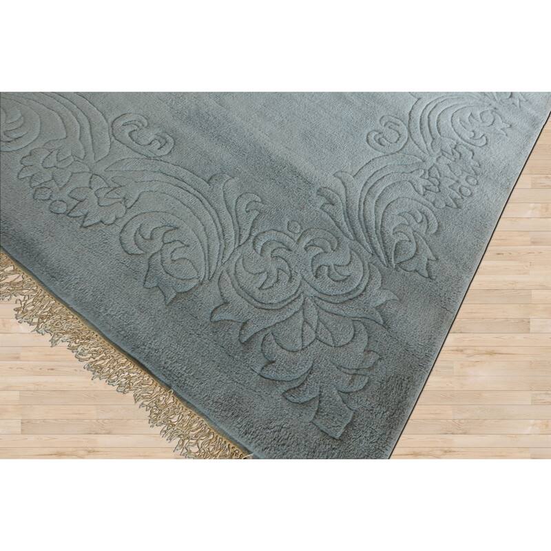 12x20 Oversize Hand Knotted Wool Light Blue Aubusson Savonnerie Plush Pile Rug - 12' x 20'