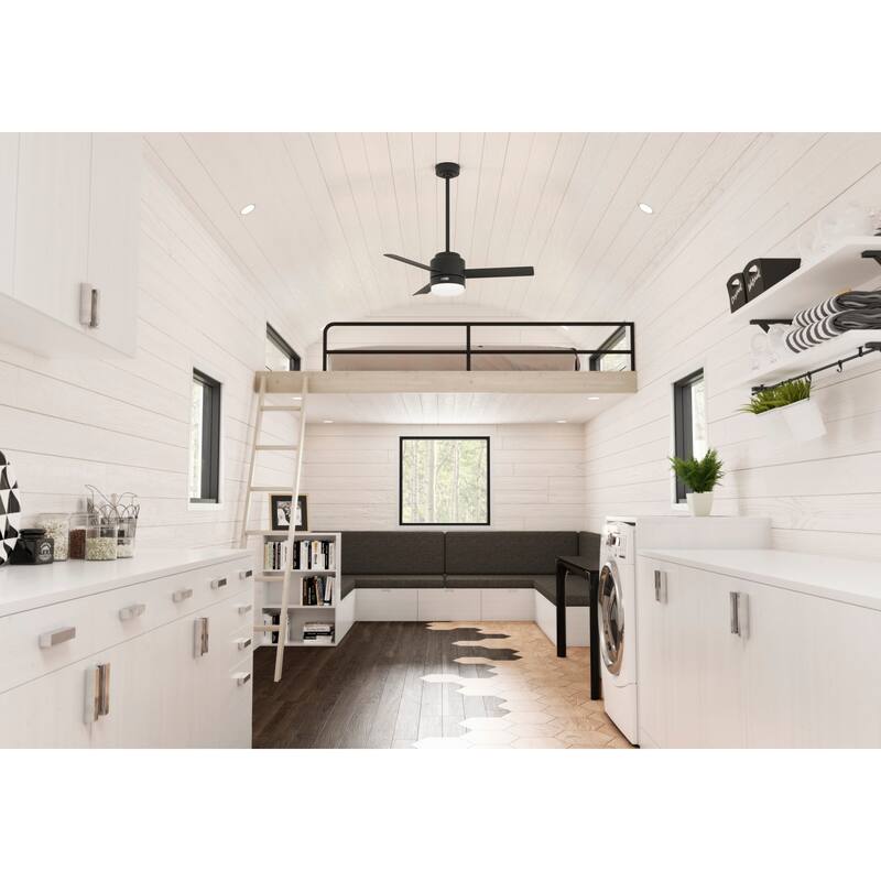 Hunter 44" Gilmour Outdoor Ceiling Fan with LED Light, Handheld Remote, Damp-Rated - Transitional, Contemporary