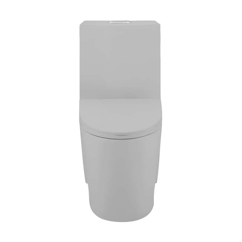 Angers One-Piece Elongated Toilet Vortex Dual-Flush 1.1/1.6 Gpf In Matte Grey - 26.7" x 16.1" 30.9" - 26.7" x 16.1" 30.9" - White