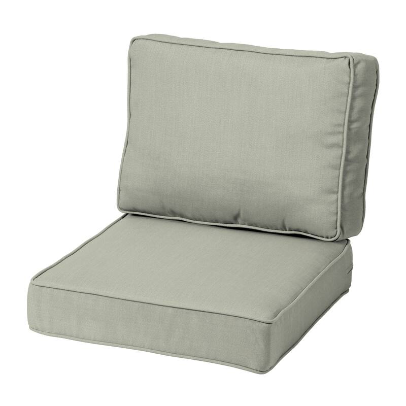 Arden Selections ProFoam Outdoor Plush Deep Seat Set - 24 L x 24 W - Light Grey