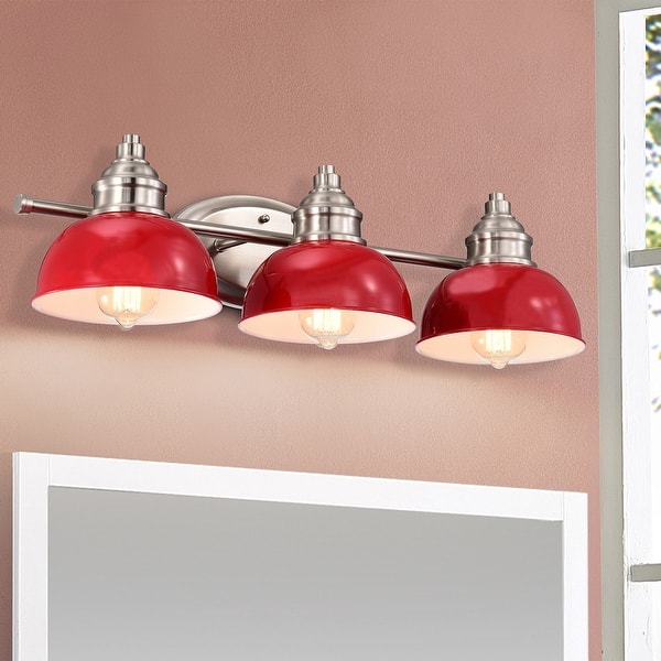 slide 1 of 13, 3 Light dimmable Bathroom Vanity Lights red
