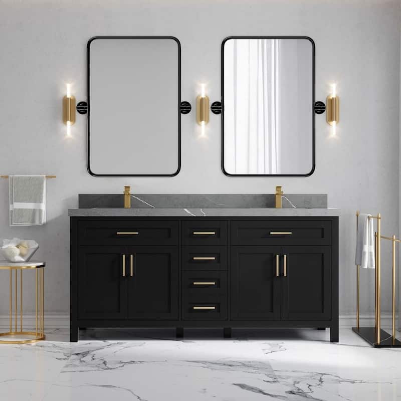 Rectangle Bathroom Tilting Vanity Wall Pivot Mirror, with Rounded Corner Design