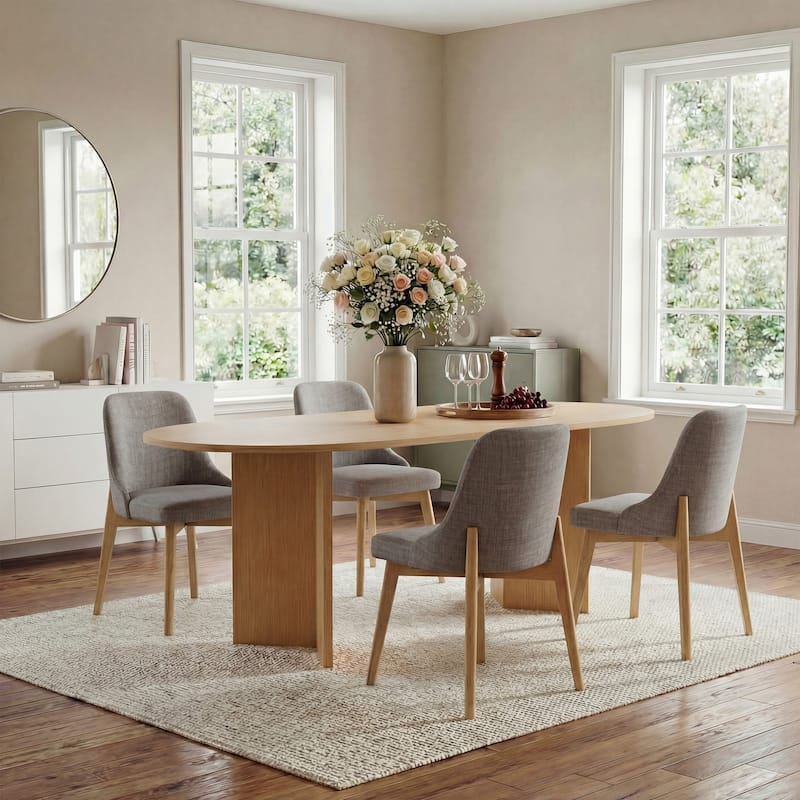 Upholstered Side Chair Dining Chairs Kitchen Chairs with Wood Legs Set of 2