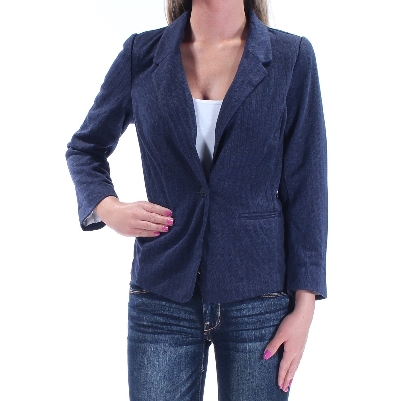 Shop Kensie Womens Navy Blazer Wear To Work Jacket Size M