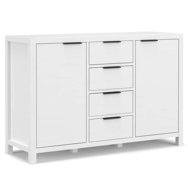WYNDENHALL Fabian SOLID WOOD 54 inch Wide Contemporary Sideboard Buffet - 18" D x 54" W x 36" H