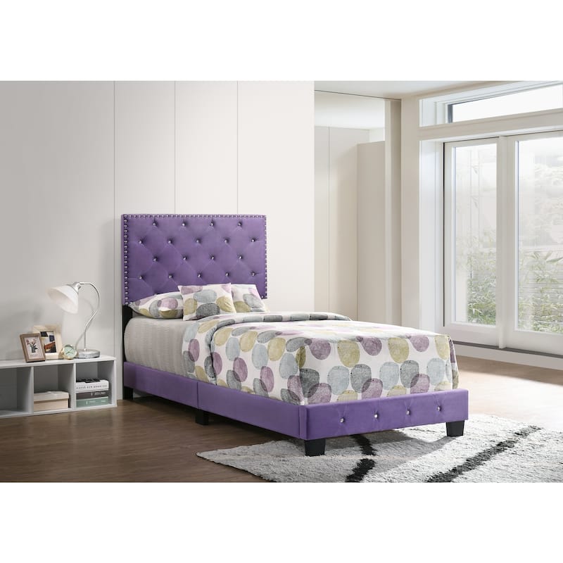 Purple Twin Bed with Playful Finish, Compact Frame and Durable Build for Kids' Rooms, Guest Spaces or Cozy Bedrooms