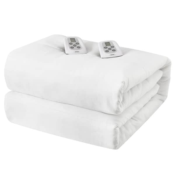 King Size Bed Mattress Pad with Dual Controller - White