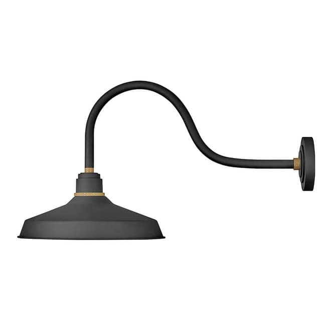 Hinkley Lighting Foundry Single Light 17" Tall Outdoor Wall Sconce - Textured Black / Brass