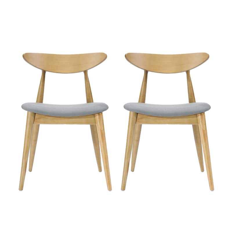 Fabric Dining Chairs Set of 2, Visitor Chair Living Room, Midcentury Modern Kitchen Side Comfy Chairs, Beige Padded Seating