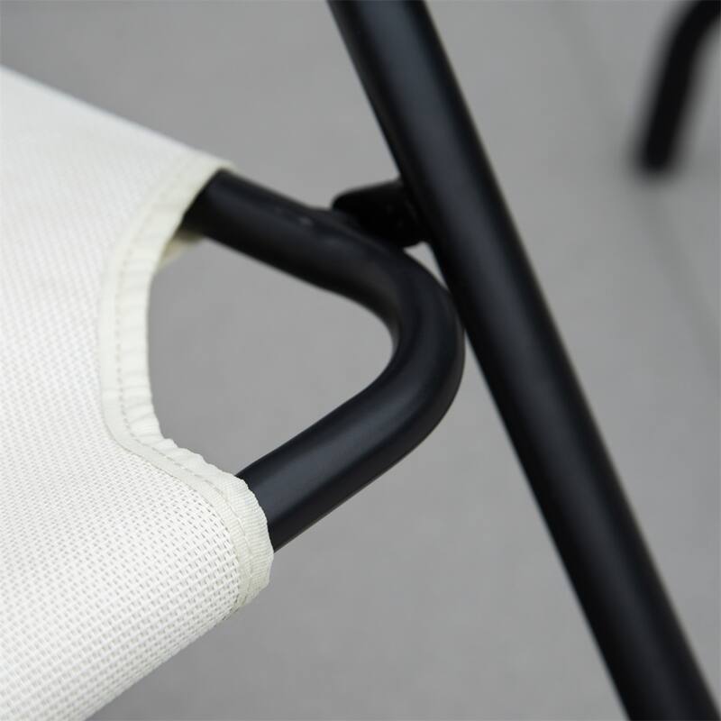 Steel Rocking Chair with Sling Fabric, High Back and Armrest - 23.25" W x 36.5" D x 36.25" H