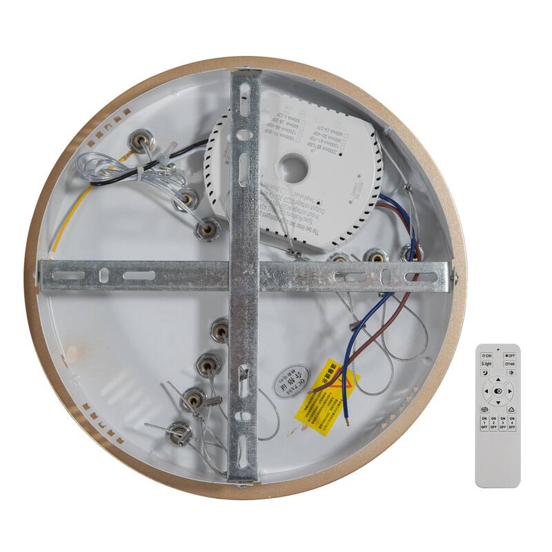 Modern Chandelier Circular Golden LED Stepless Dimming Pendant - 31.52in