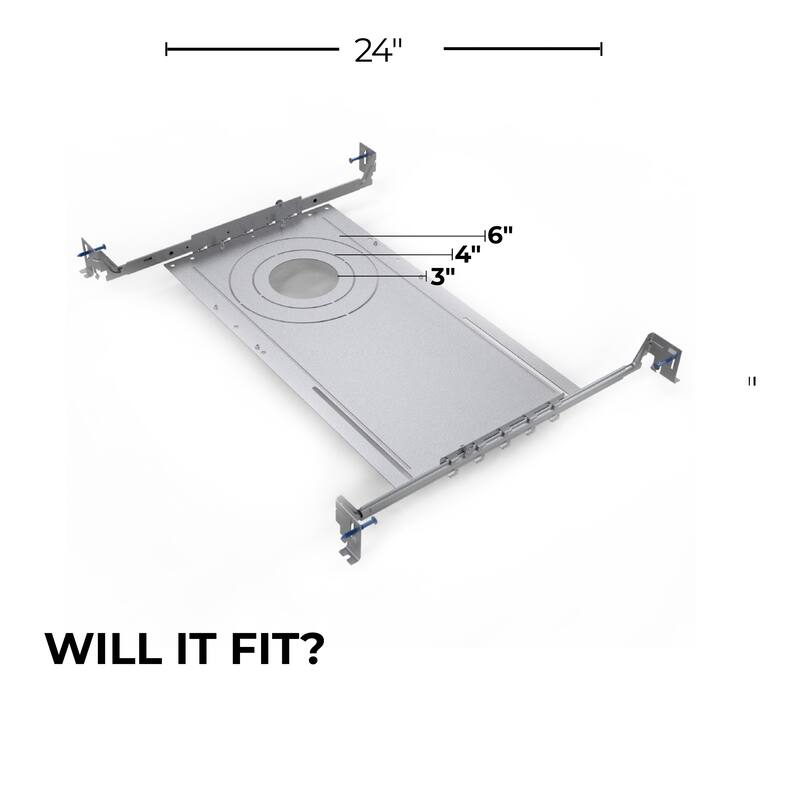 Bulbrite Pack of (4) 24" Metal Mounting Bracket for 3/4/6" Recessed Downlights - Recessed Downlights