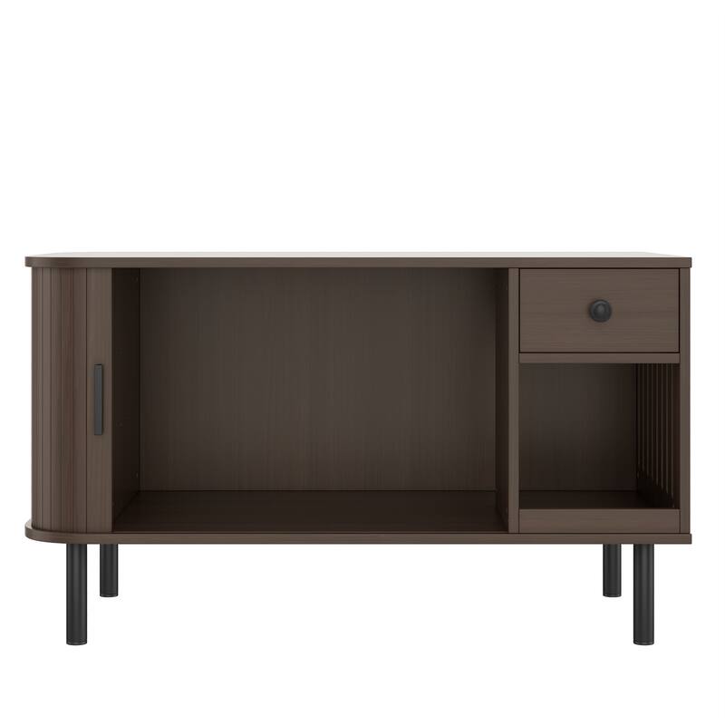 Anmytek Inch Cat Litter Box Enclosure Sliding Door Storage Drawer Charging Station Brown Modern