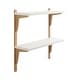 preview thumbnail 19 of 81, Kate and Laurel Meridien Mid-Century Wall Shelves White/Gold - 24x8x24
