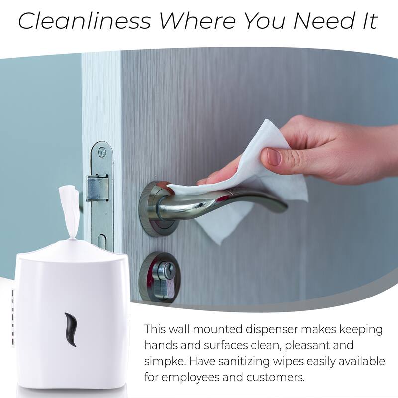 Wipes Dispenser - Wall Mounted - Contemporary Anti-Roping Design - N/A