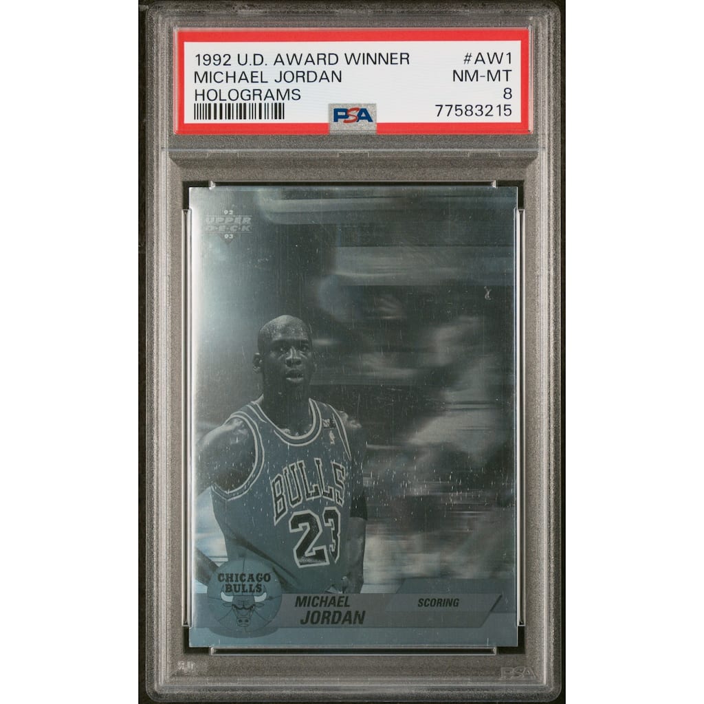 Michael Jordan 1992 Upper Deck Award Winner Holograms Card #AW1 Graded PSA 8 - 8'6" x 11'6"