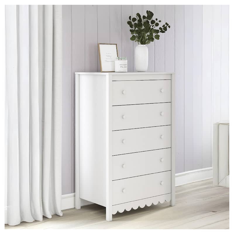 Signature Design by Ashley Hallityn White Chest of Drawers - 5-drawer - White
