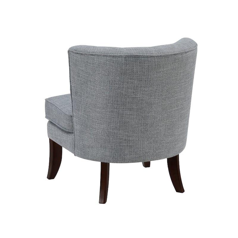 Rose Accent Chair, Button Tufted Wingback, Dark Gray Polyester, Brown