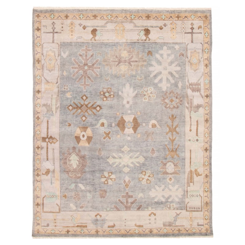ECARPETGALLERY Hand-knotted Oushak Grey Wool Rug - 7'9 x 9'8 - Grey - 7'9 x 9'8