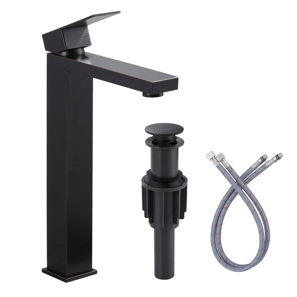 WOWOW Single Handle Single Hole High Arc Bathroom Vessel Faucet