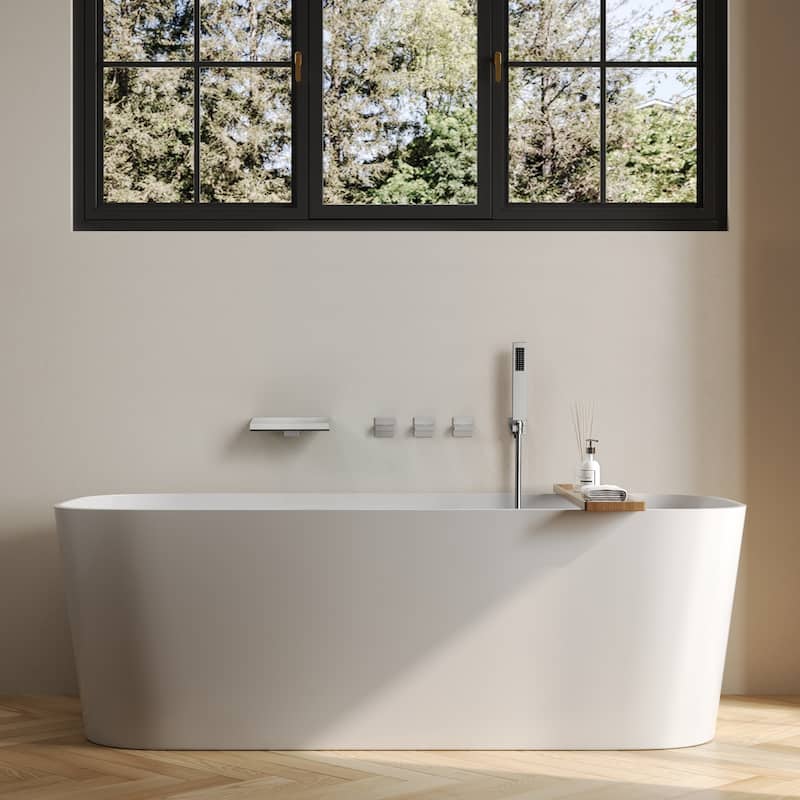 Waterfall Tub Faucet with Rough-in Valve,Wall Mounted Tub Spout with Handheld Shower