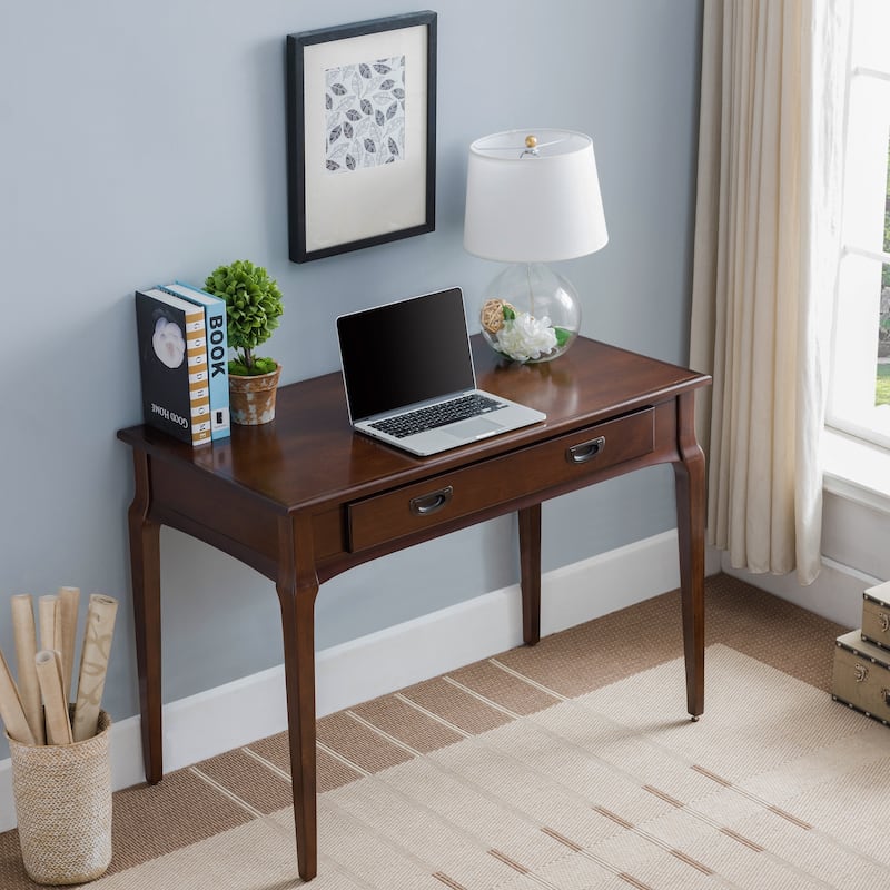 Stratus Solid Wood Laptop Writing Desk with Drop Front Keyboard Drawer