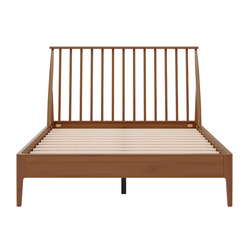 Modern Boho Bamboo Bed Frame with Metal Support by Harper&Bright Designs