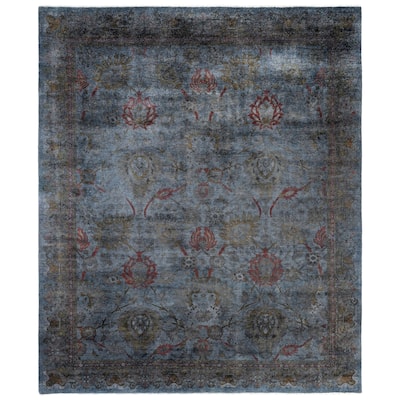 Overdyed One-of-a-Kind Hand-Knotted Area Rug - Gray - 8' 0" x 10' 0"