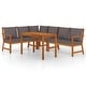 preview thumbnail 57 of 83, vidaXL 4/5/6/7/9/11 Piece Patio Dining Set with Cushions Solid Wood Acacia
