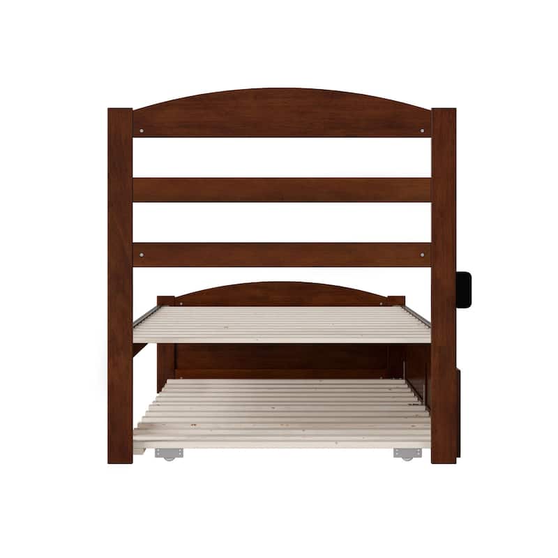 Warren Solid Wood Platform Bed with Footboard and Twin XL Trundle