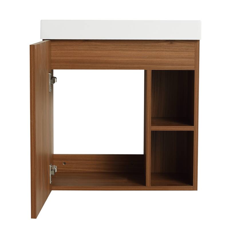20" Floating Bathroom Vanity with Sink, Mini Wall Mounted Bathroom Vanity with Soft Close Door