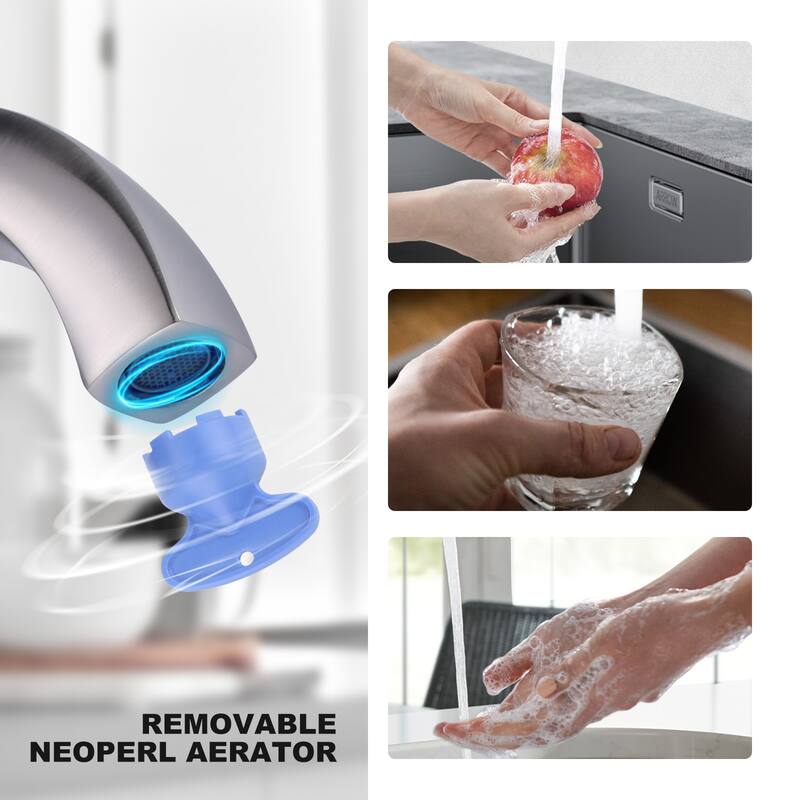 WOWOW Single Handle Gooseneck Bathroom Faucet with Deckplate Included