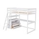 preview thumbnail 27 of 25, Solid Pine Wood Twin Size Loft Bed With Desk and Drawers