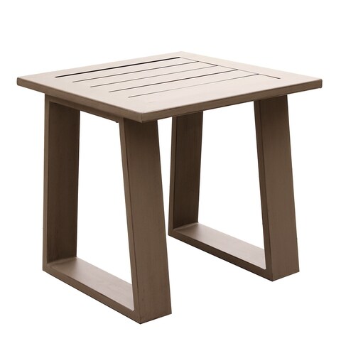 Outdoor 24" End Table with Sled Base in Wood Grained Finish