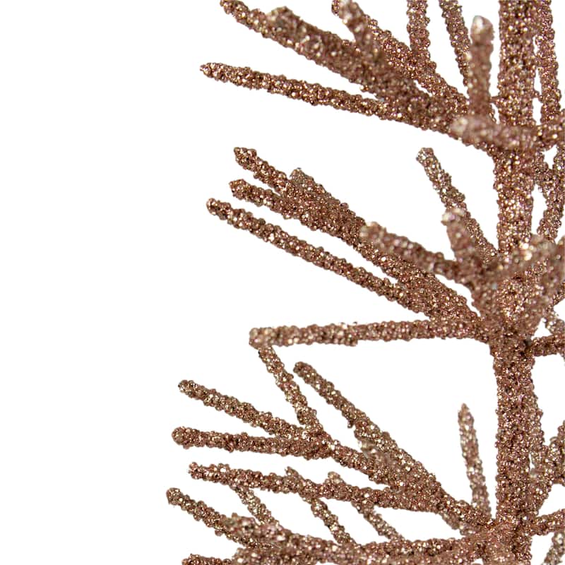 Artificial Glittered Twig Christmas Tree - 18" - Rose Gold - Unlit - 1.5 Foot