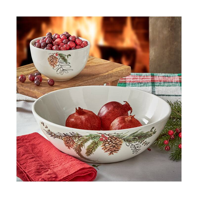Winter Sprig Serving Bowls