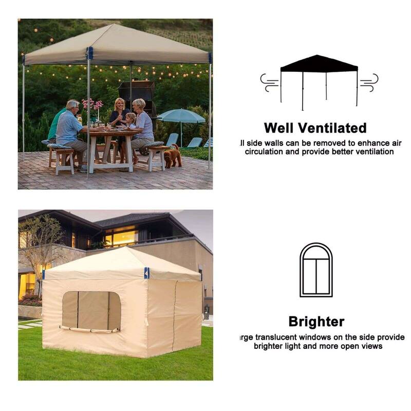 Aoodor 12'x12'Pop Up Canopy Tent with Removable Mesh Window Sidewalls, Portable Instant Shade Canopy with Roller Bag