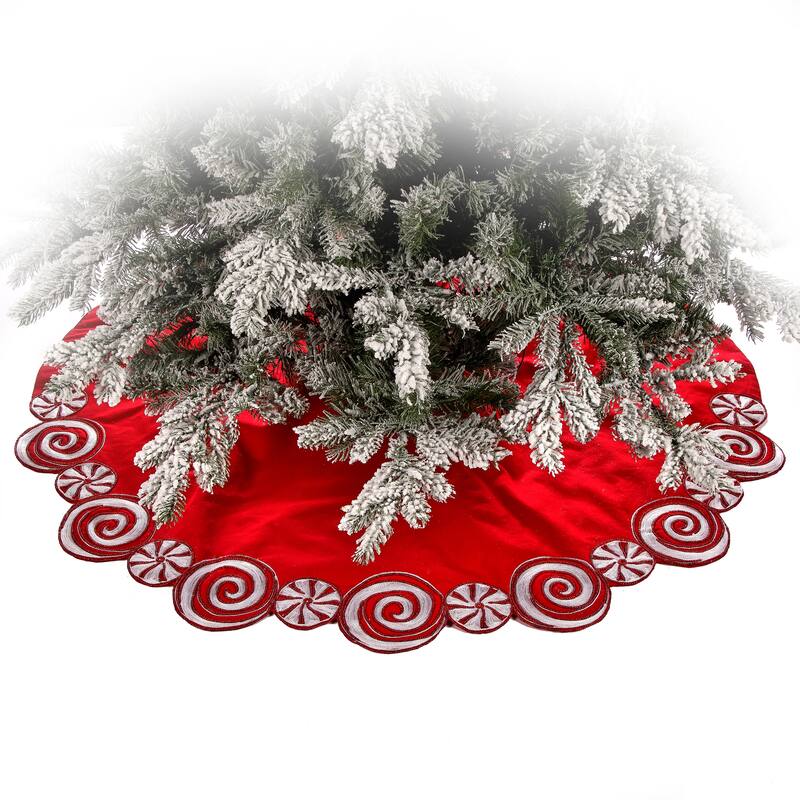 52" Round Cotton Mrs Claus Kitchen Tree Skirt