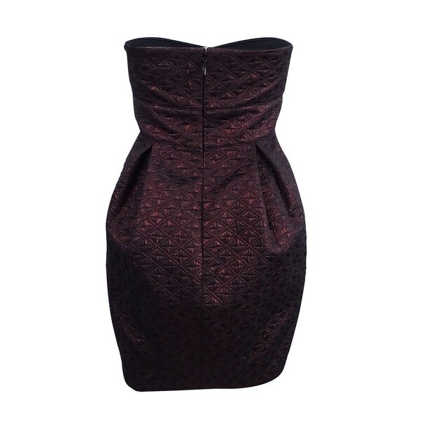 strapless metallic dress