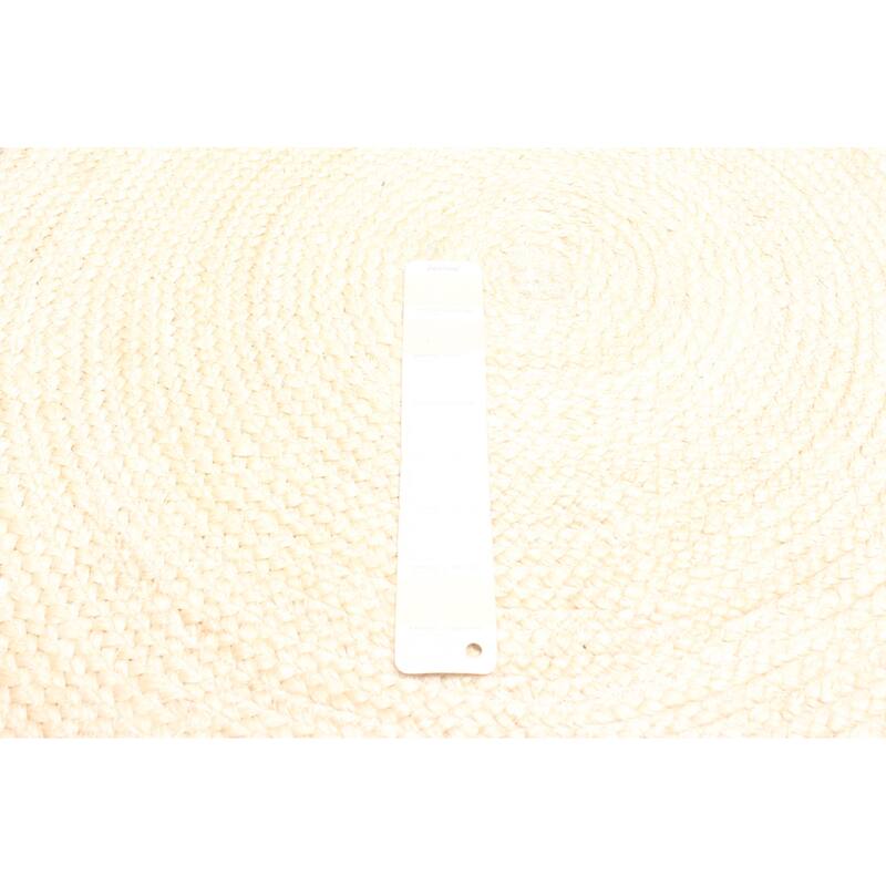 ECARPETGALLERY Braided Weave Palas Denizli Cream Jute Rug - 3'3 x 3'3