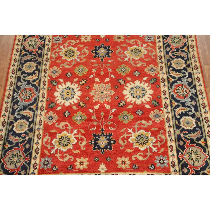Hand Knotted Oriental 100% Wool Carpet Traditional Floral Oranges & Rust Heriz (serapi) Area Rug - 10' 0'' X 8' 0''