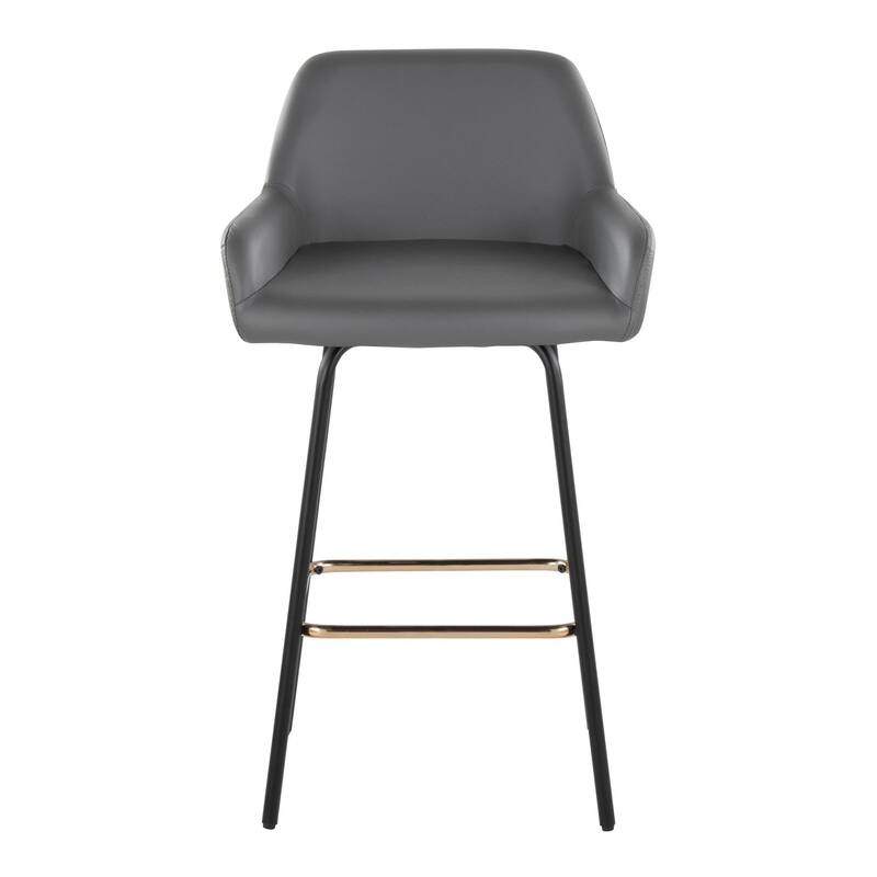 Porch & Den Galotti Fixed Height Counter Stool with Metal Legs & Square Footrest (Set of 2)