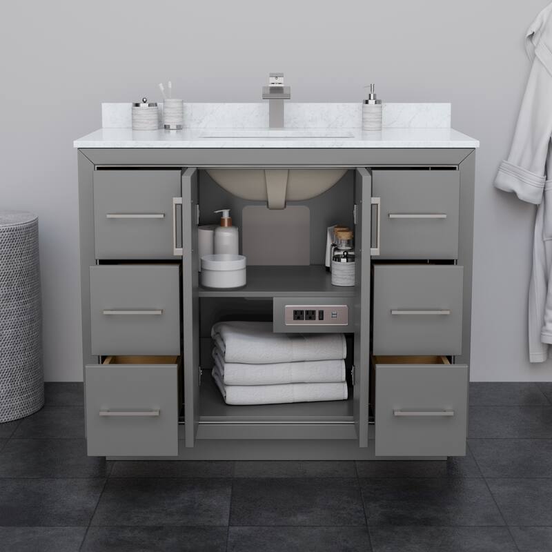 Icon Single Vanity Set, Cultured Marble Top, 34-Inch Mirror