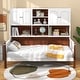 preview thumbnail 5 of 7, Twin Bed with Bookcase with Shelves and Wooden Slat Support No Box Spring Needed for Living Room Bedroom-White