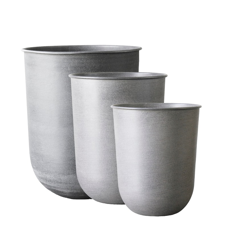 Set of 3 OUT Light Grey Planters - Light Grey